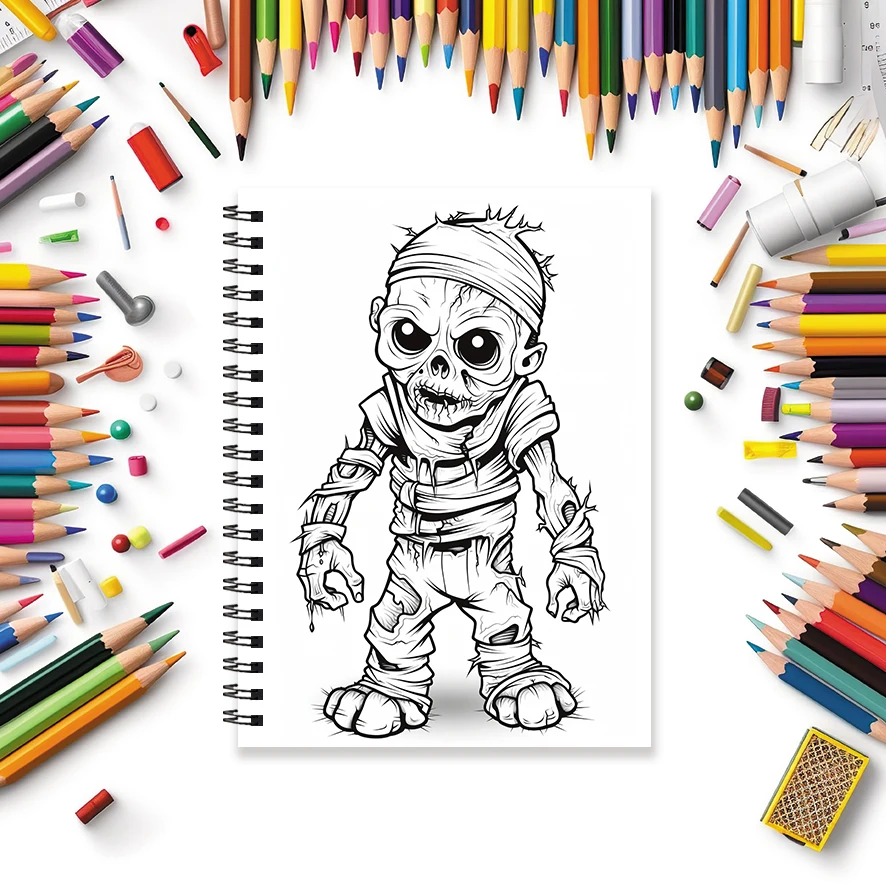 Adult Coloring Book - 8.3x 11.2 Inch 32 Pages Scary Doll Coloring Book - Helps Reduce Stress and Ease Emotions