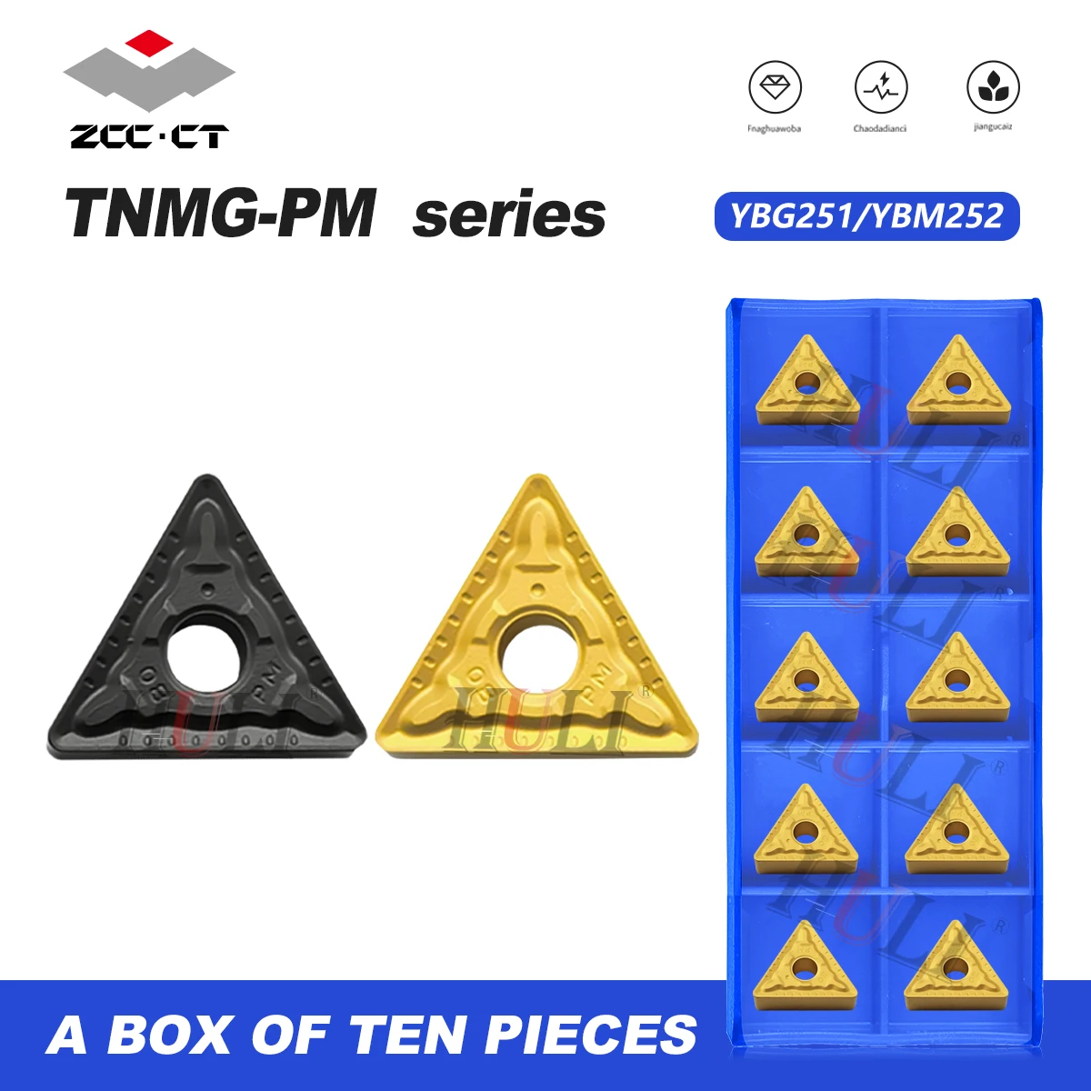 

TNMG Series TNMG160404-PM/160408-PM/160412-PM/160404-PM/220404-PM/220408 YBC251 YBC252 Zhuzhou Diamond Triangula Blad CNC Insert