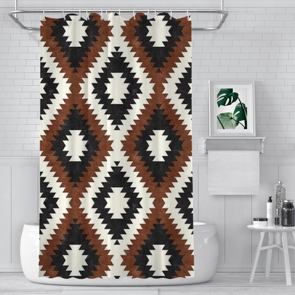 

Shower curtain Bathroom aztec neutrals - inkwell & brandywine decor Modern household Curtain Festival gift