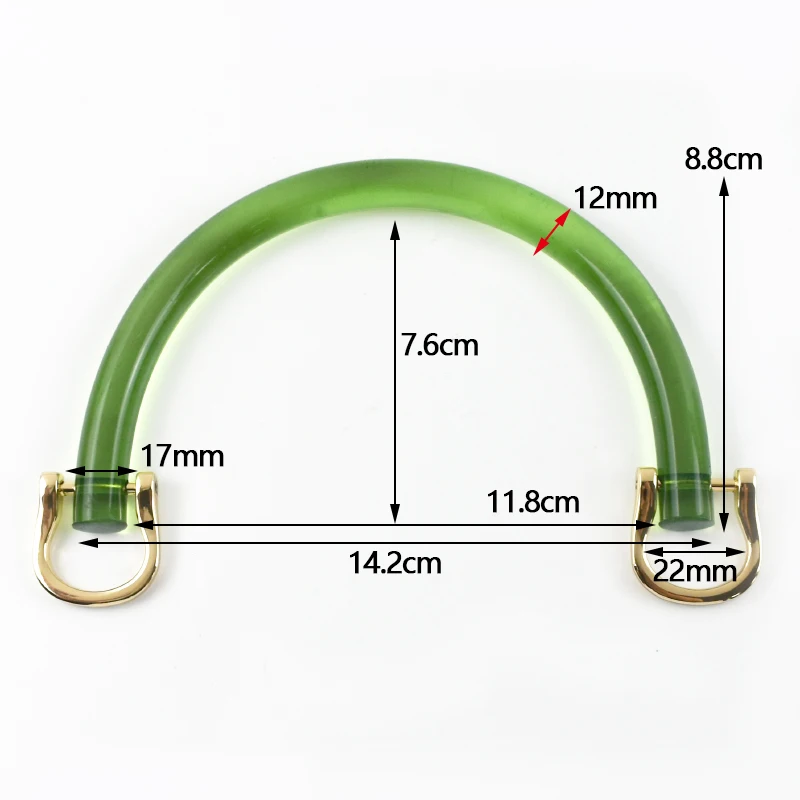 1/2/4Pcs U-shaped Acrylic Transparent Bag Handle Plastic Purse Frame Kiss Clasp Women Handbag Woven-bag Replace Bags Accessories