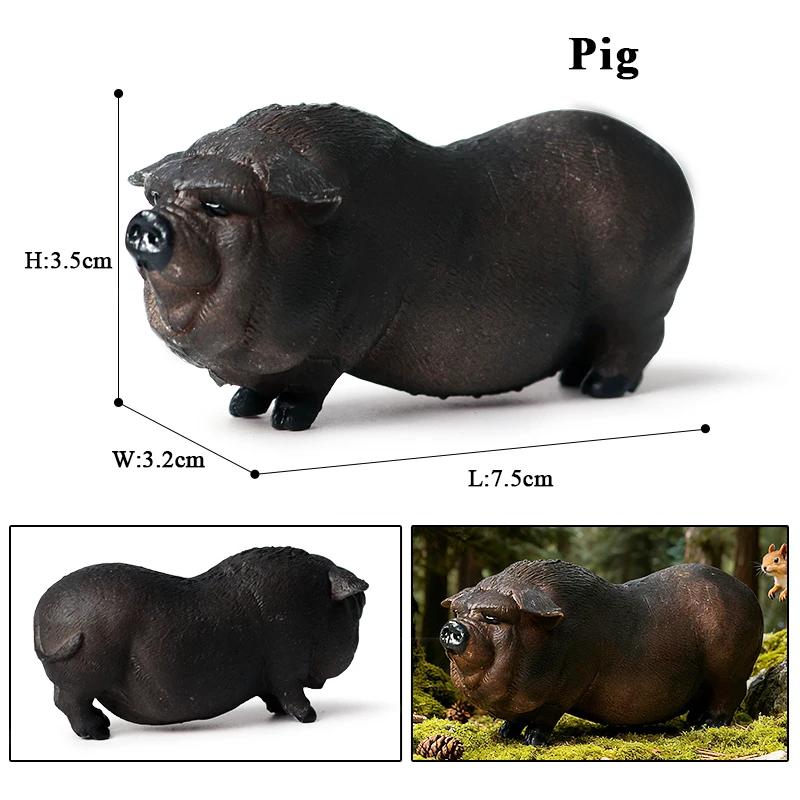 Oenux Geflügel Nutztiere Modell Simulation Schwein Schweine Sau Stachelschwein Wildschwein Actionfiguren Figur Schönes pädagogisches Kinderspielzeug – Detail 8