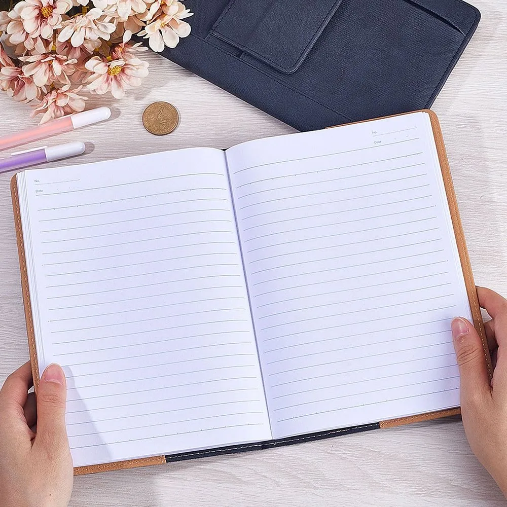 2Pcs 2 Color PU Leather Book Cover Notebook Wraps Rectangle Mixed Color 217x155x19mm 1pc/color