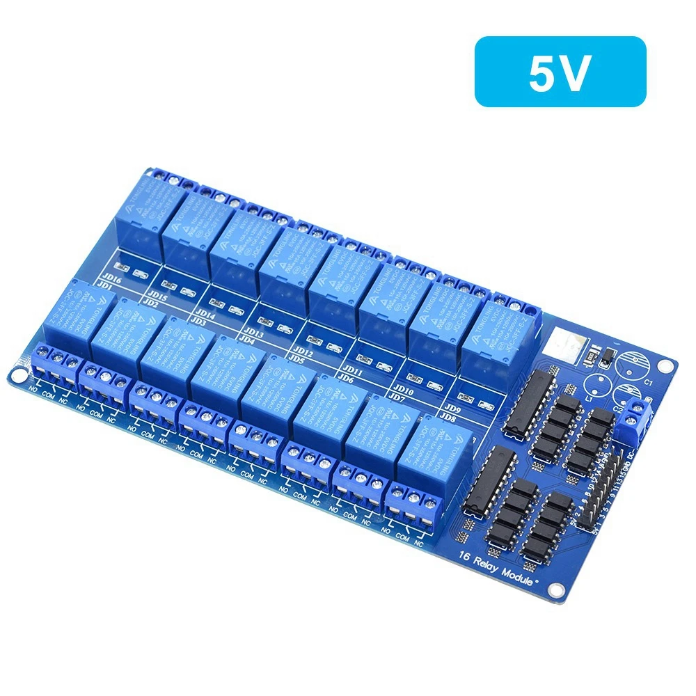 TZT  5V 12V 16 Channel Relay Module for arduino ARM PIC AVR DSP Electronic Relay Plate Belt optocoupler isolation