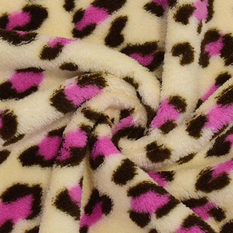 Flannel Leopard Print Fabric, Plush Polyester, DIY Fleece Fabric, Home Clothing, Pajamas, Handmade Sewing, Quilting