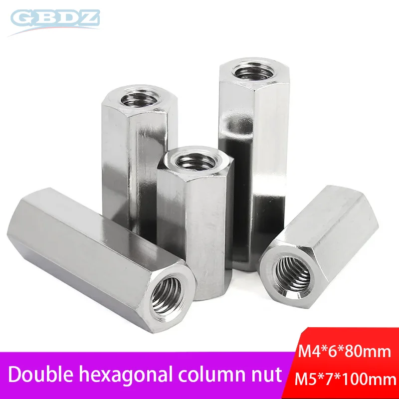 

60mm-100mm Hexagon Stainless Steel Female Standoff PCB Motherboard Spacer Screws Isolation Column Coupling Long Nut
