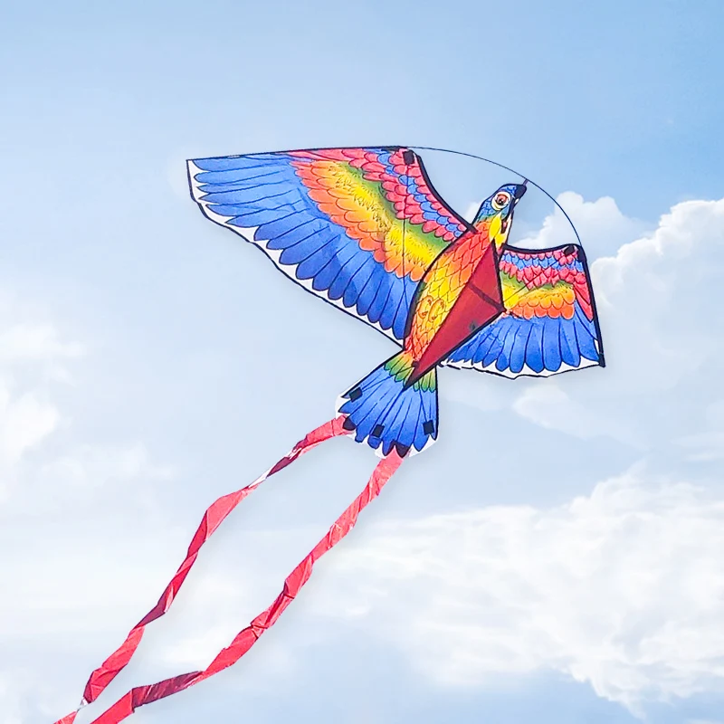 Cometa para loros Paradise Bird de 1,1 m con mango de 100m y cola de 1,4m, cometa para pájaros, cometa de Animal, juguetes al aire libre para niños, deporte al aire libre