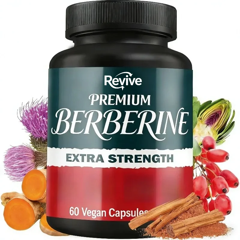 5-in-1 Berberine Hydrochloride Capsules Containing Ceylon Cinnamon, Milk Thistle, Turmeric, and Thistle -60 Capsules