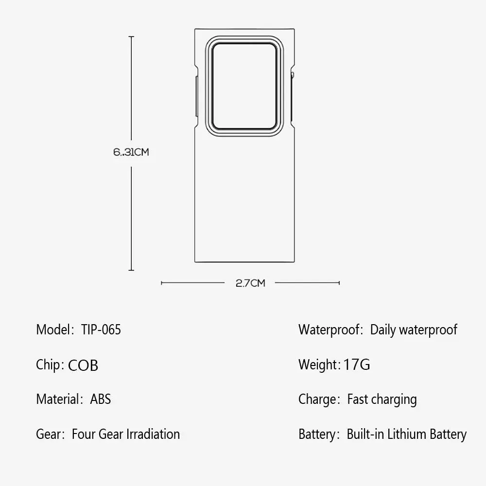 Luces de Clip COB impermeables de 4 engranajes, Mini luz de trabajo portátil brillante, reflector de bolsillo recargable ABS para acampar