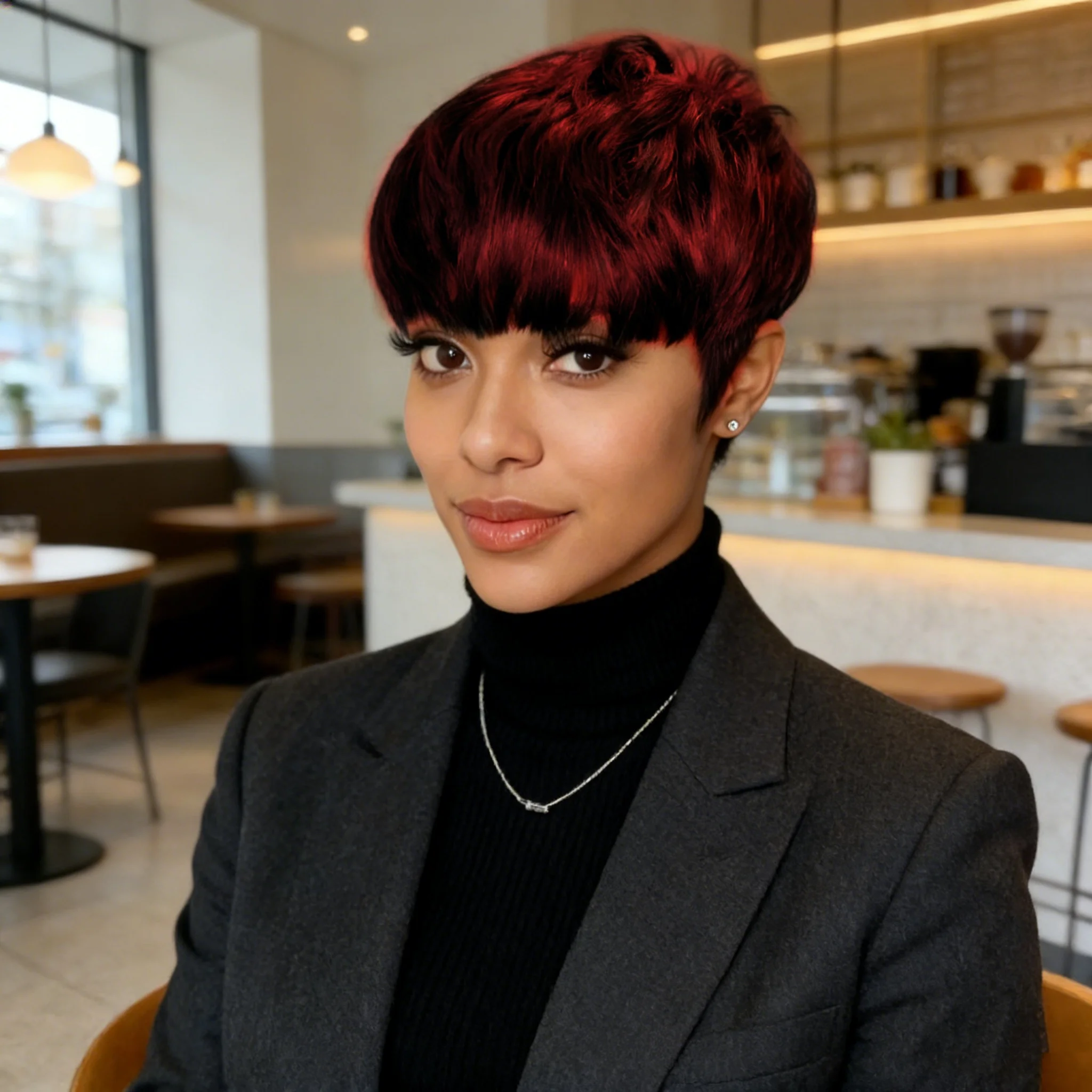 

Короткие парики из натуральных волос, прямые стрижки пикси для женщин, парики машинного производства