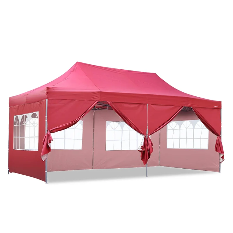 

10*20 Ft RED Pop-Up Canopy Tent Durable Outdoor Portable Instant Shelter Folding Canopy with Carry Bag