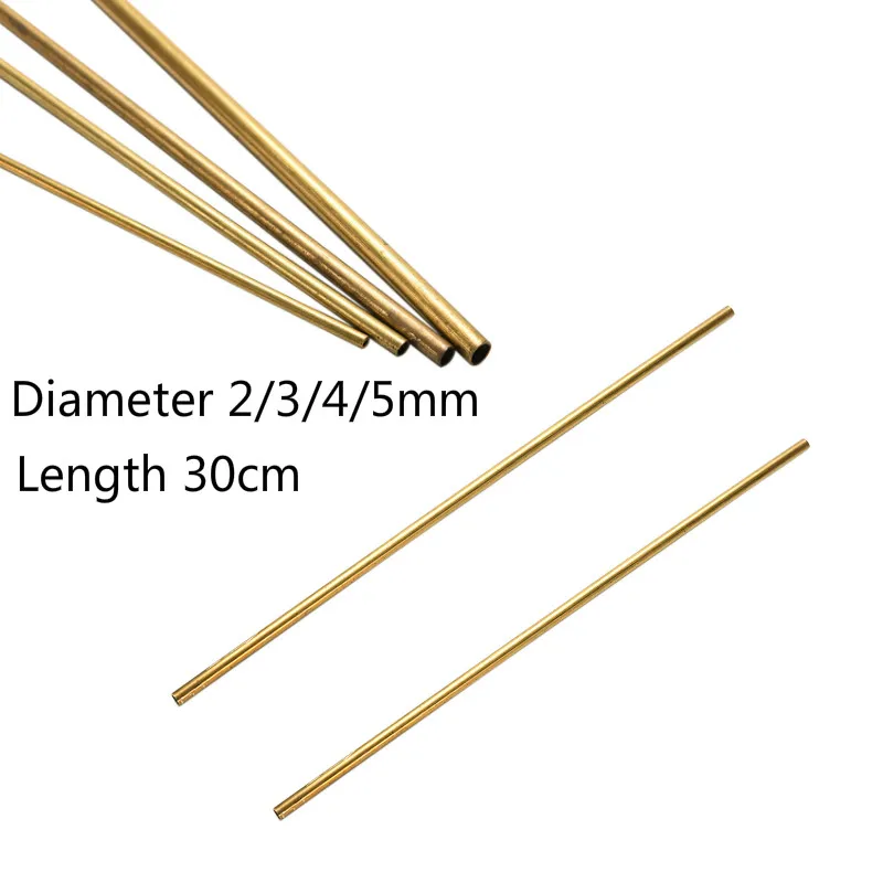 Diametro 2/3/4/5mm tubi in ottone tubo in ottone tubo in ottone lunghezza 30cm lungo 0.45mm parti di utensili da taglio a parete