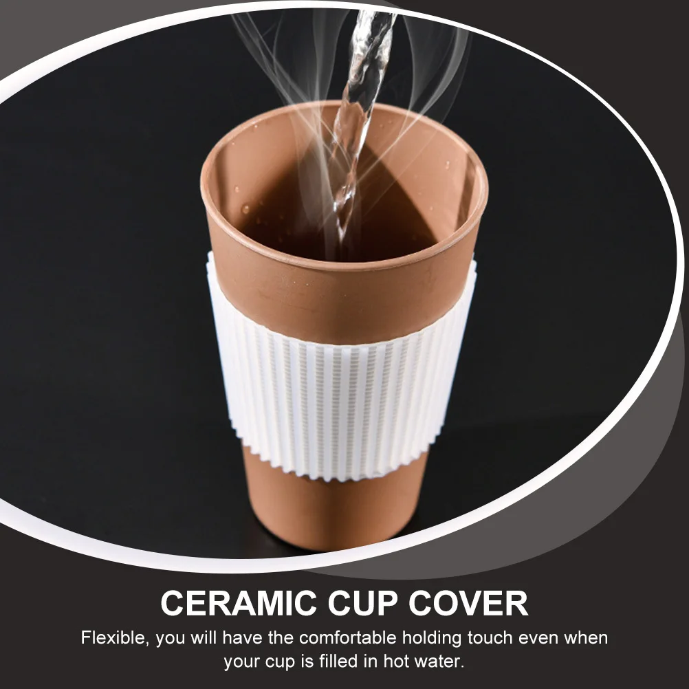 

6Pcs Silicone Cup Cover Heat Insulation Anti-Scald Protection for Ceramic Coffee Mug Glass Bottle Non-Slip Grip Sleeve