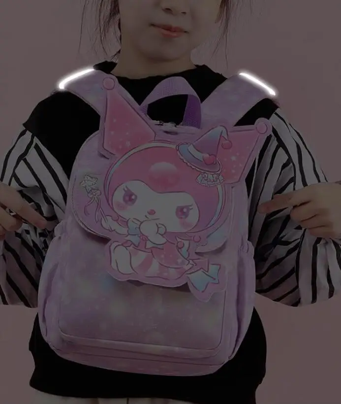 Schöne Kuromi Rucksack Kinder niedlichen Cartoon gedruckt Schult asche Kind Schule Umhängetasche für Mädchen Geschenke