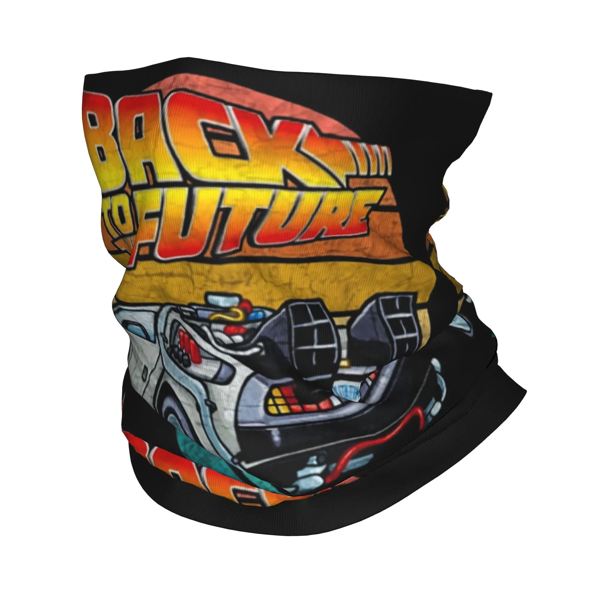 Movies Race Cars Back To The Future Neck Gaiter Men Women Windproof Winter  Bandana Scarf for Cycling