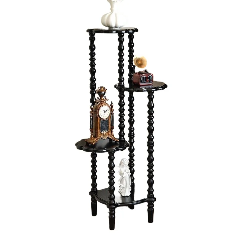 

French retro shelf, floor-to-ceiling small apartment medium and antique triangular flower stand