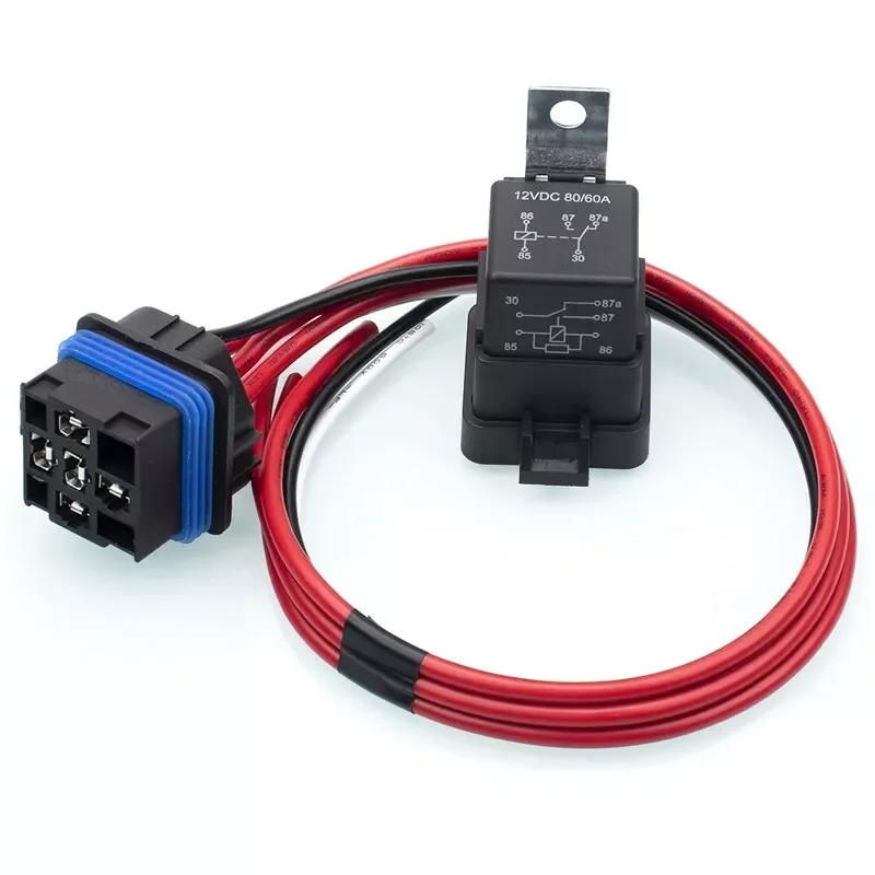 80A/60A 12V Waterproof Automotive Relay With Socket 5-Pin Relay Switch For Marine Automotive Fan Multi-purpose Relay kit
