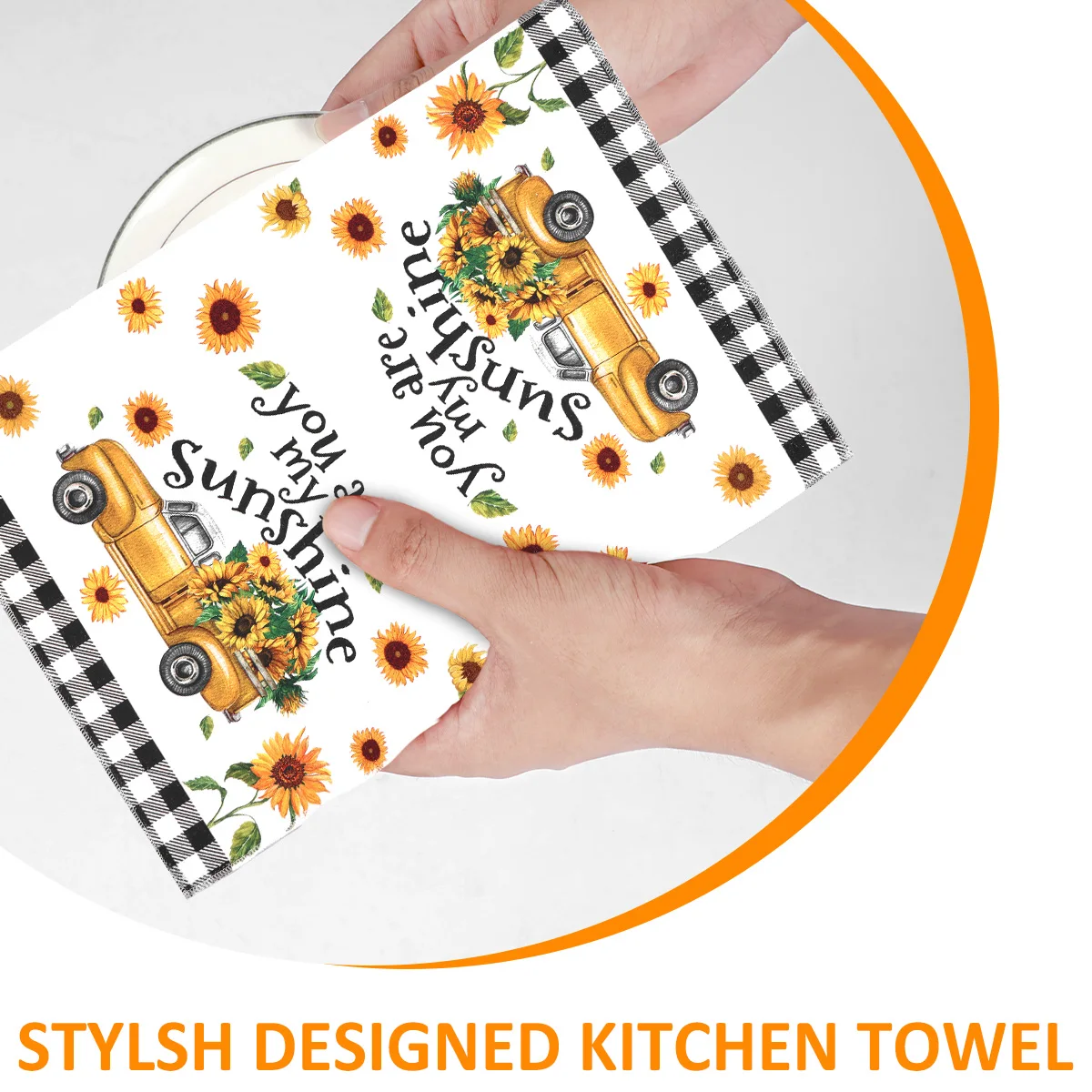 4Pcs Kitchen Towels Microfiber Sunflower Prints Super Absorbent Dish Cloths for Household Kitchen Cooking Cleaning Cloth NEW