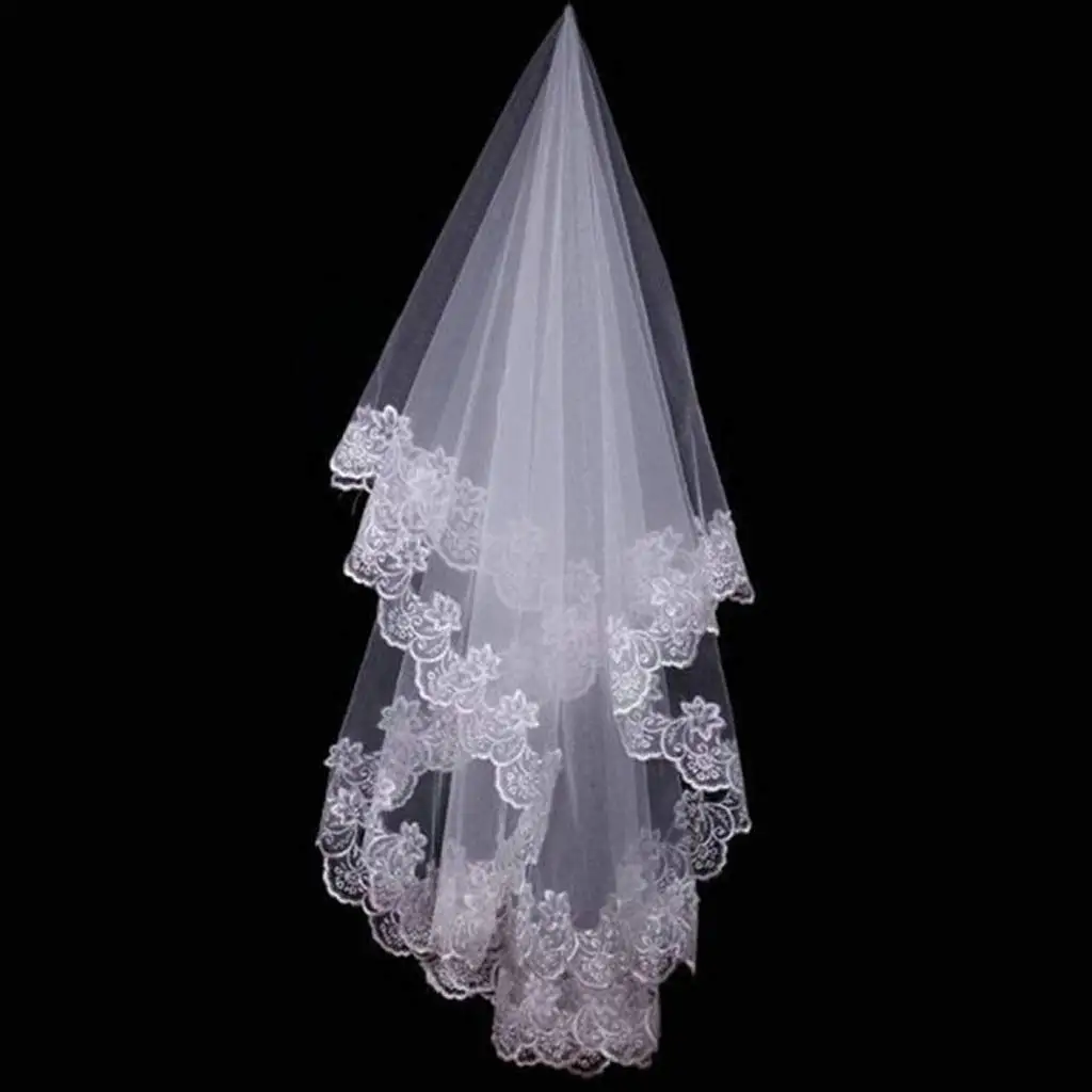 Mulheres 120CM Camada Lace Edge Véu De Casamento Long Bridal Casamento Eventos Bridal Hair Accessories 2023