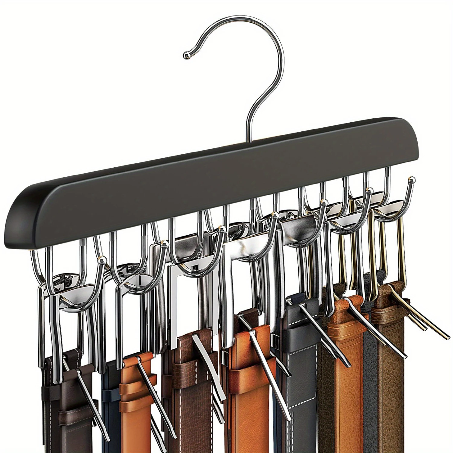 

1pc Versatile Space-Saving Hanger – Sturdy, Multi-Hook Organizer for Ties, Scarves, Belts – Perfect for , Dorm, Wardrobe & B