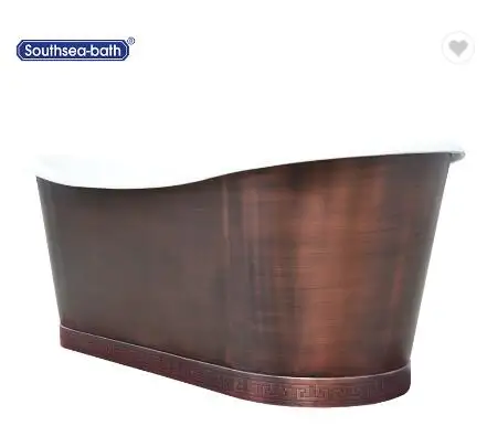Cast Iron Bathtub with Copper Skirt Luxury Bathroom Antique Cast Iron Bath Tubs
