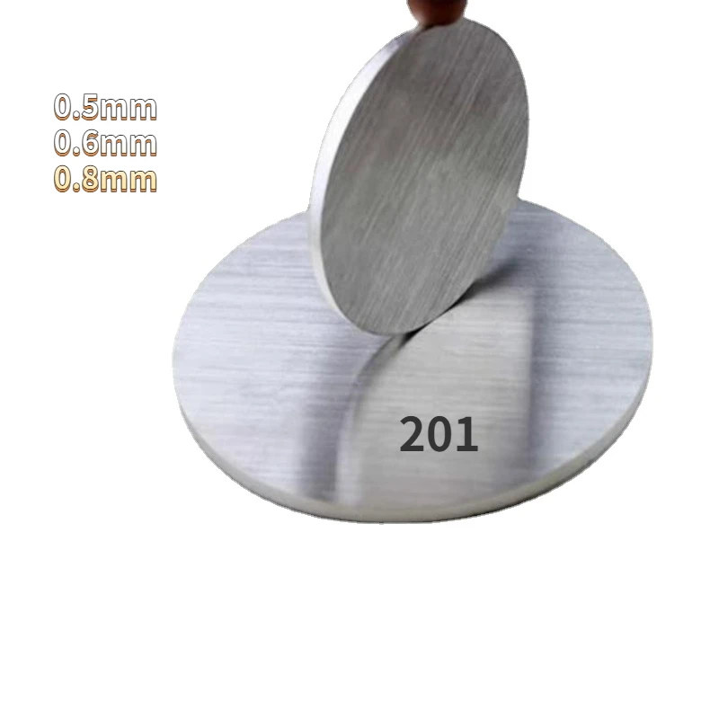 1/2/4Pcs 201 Stainless Steel Round Plate Dia 50mm - 400mm Circular Sheet Steel Round Disk Thick =0.5mm 0.6mm 0.8mm