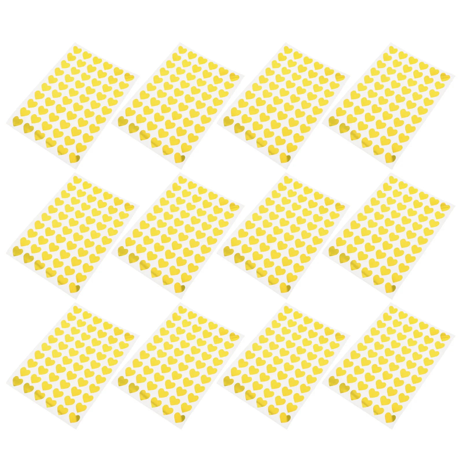 

4Packs Heart Stickers Gold Foil Self-Adhesive Decorative Labels for Reward Scrapbooking Valentine's