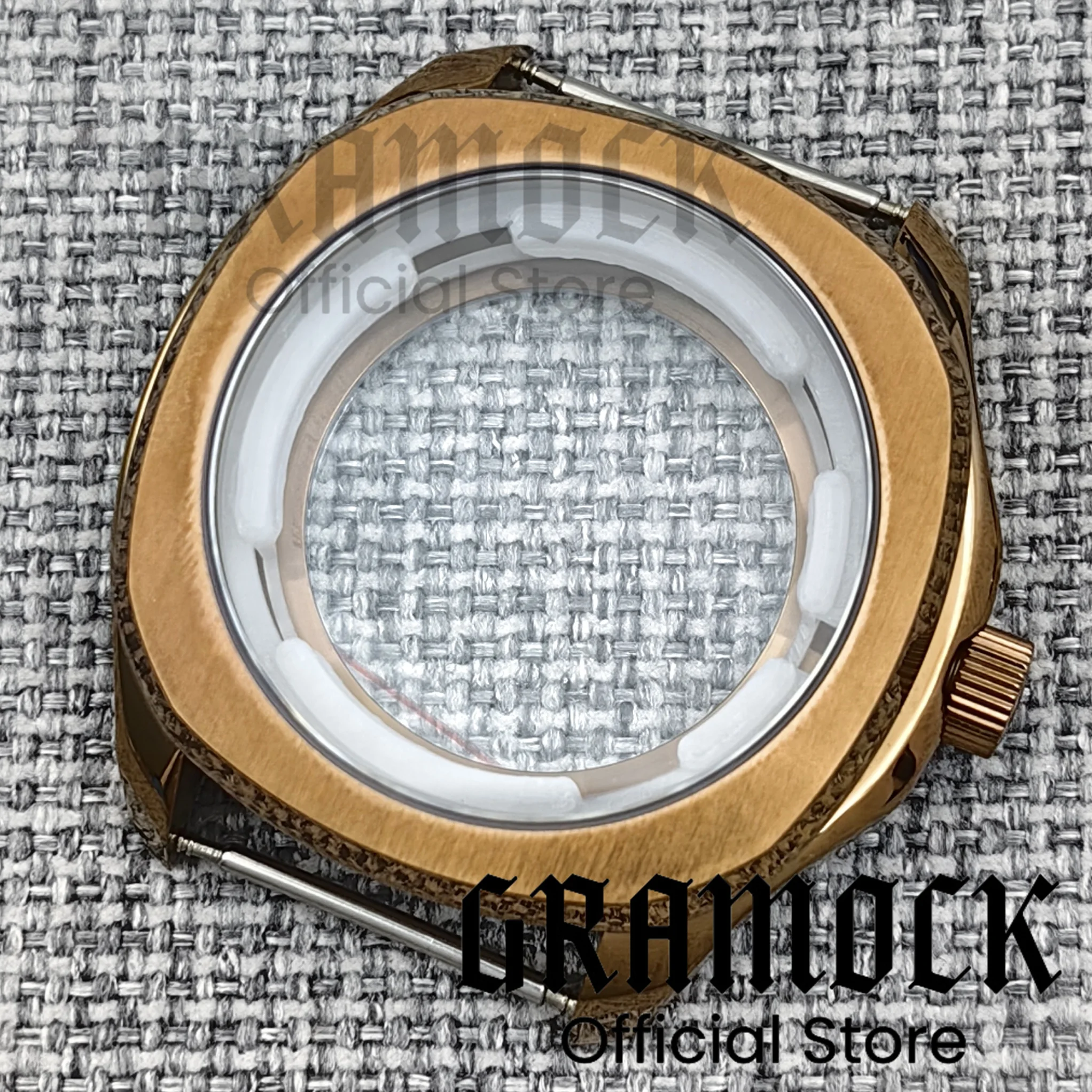 

Gramock PVD Бронза Винтаж 41 мм Нержавеющая сталь Сапфировое стекло Квадратный корпус для часов подходит для механизма NH34 NH35 NH36 ETA2824 PT5000