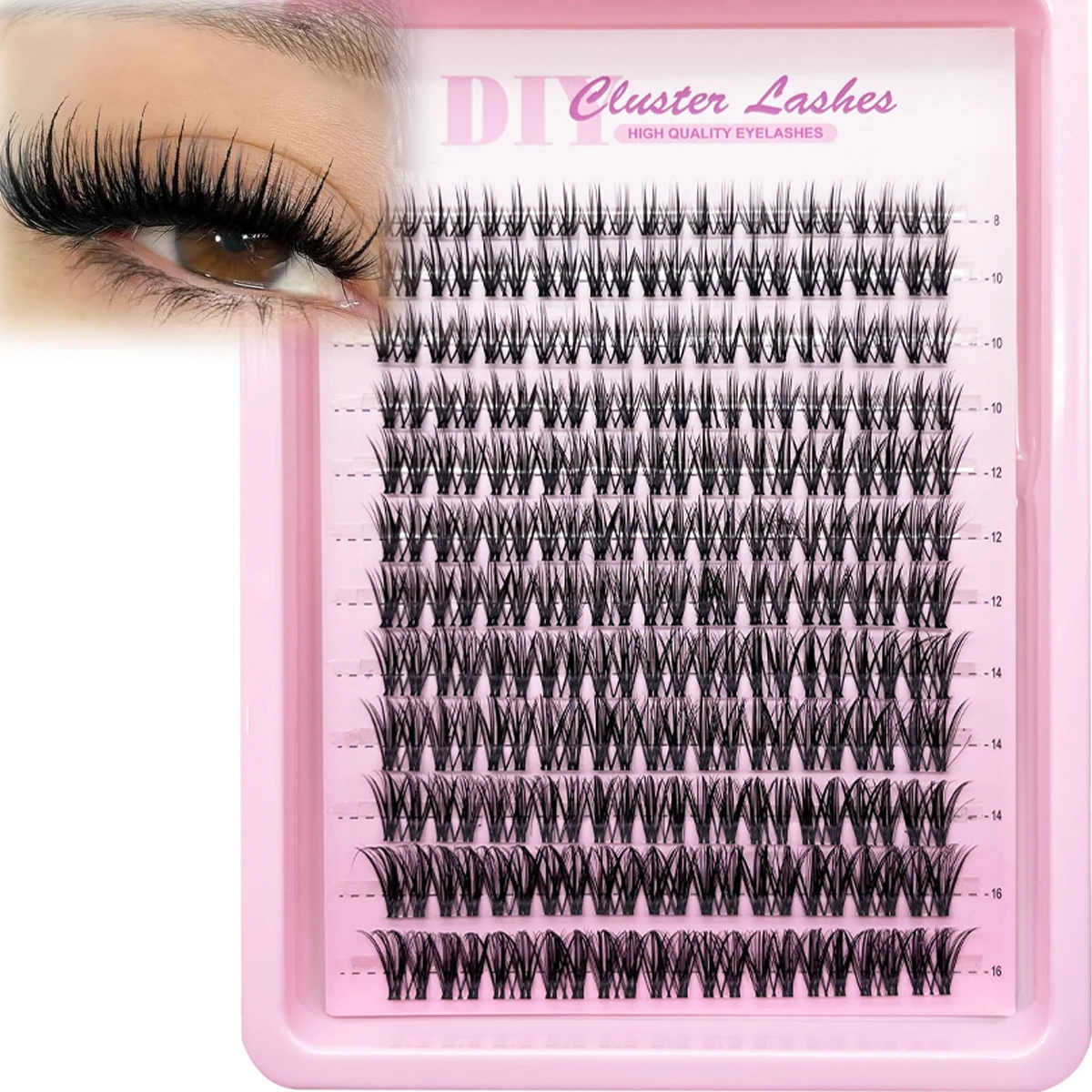 HBZGTLAD 12 Reihen Fairy Eyelash Ball Manga Wimpernbüschel 8-16mm Dynamische Wimpernverlängerung Natürliches Aussehen C-Curl Personal – Detail 7