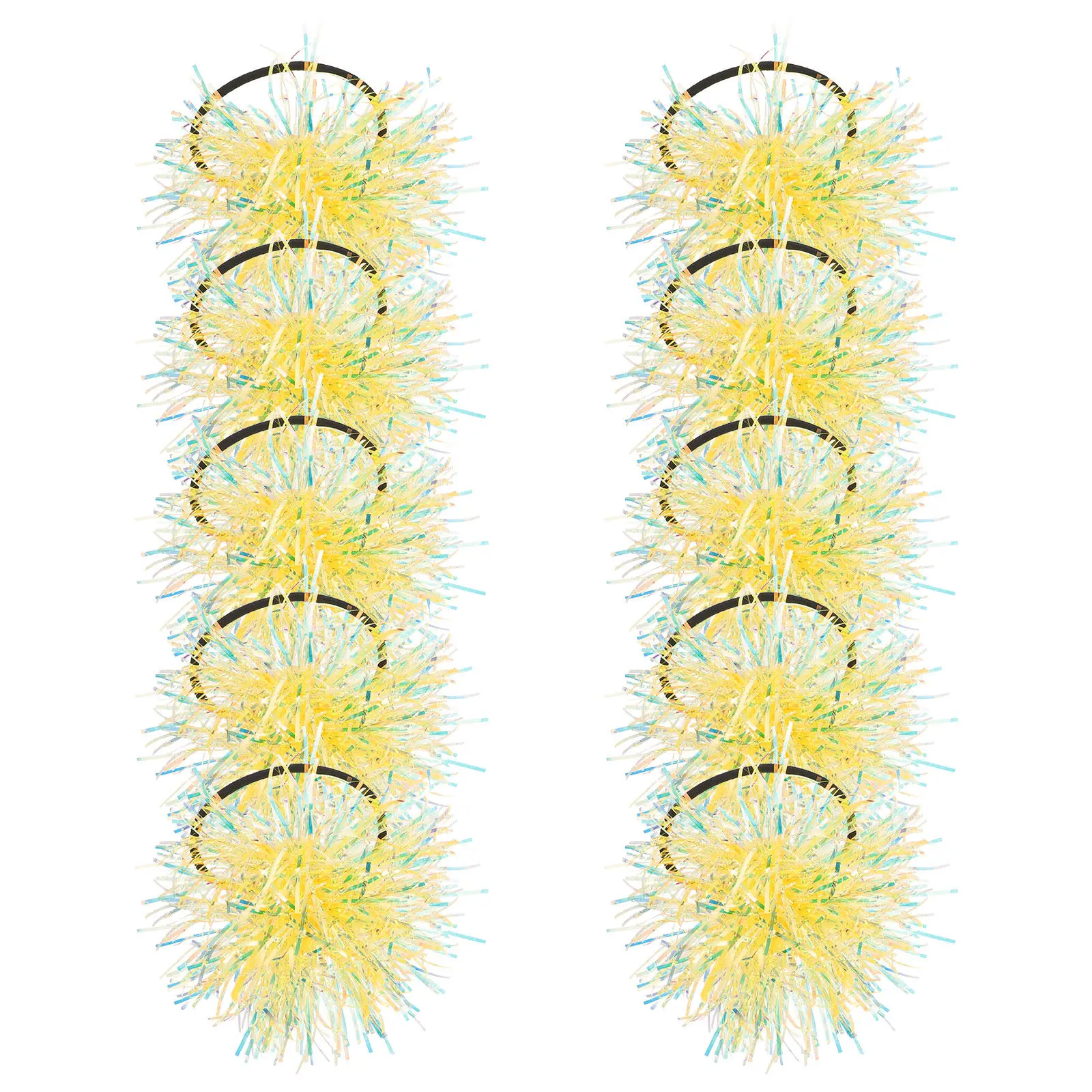 

10 шт. эластичных блестящих резинок для волос с помпонами, разноцветные держатели для хвоста, модные пластиковые аксессуары для волос для девочек и женщин