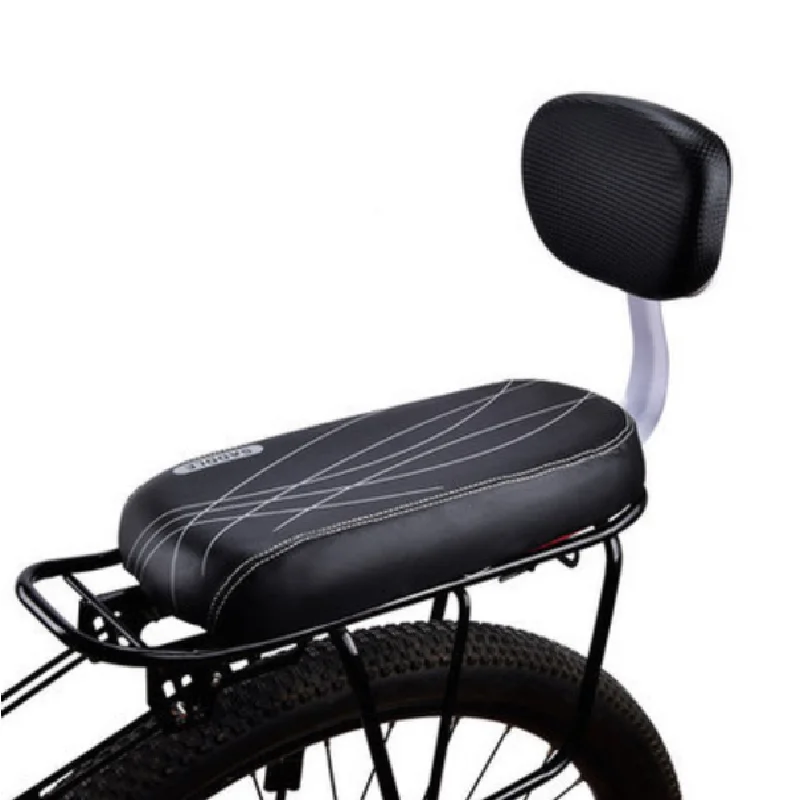 Bike Saddle Bike Child Seat with Back Rest Bicycle Back Seat MTB Bicycle Rear Rack Saddle PU Leather Cushion For Cycling Parts