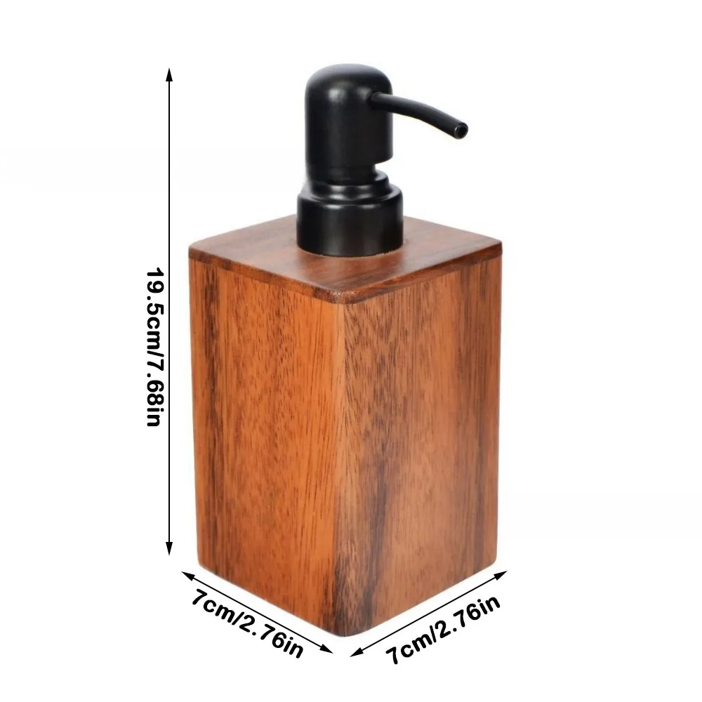 

Portable Walnut Wood Soap Dispenser Push-Type 200/400ml Lotion Bottles Large Capacity Shampoo Bottles for Hand Soap Shower Gel