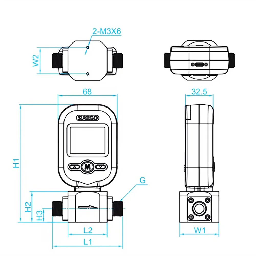 Imagem -06 - Medidor de Fluxo Digital de Gás e Nitrogênio e Oxigênio Modbus g1 Mf5712 250l Min Série Mf5700 250l Min Rs485 Novo