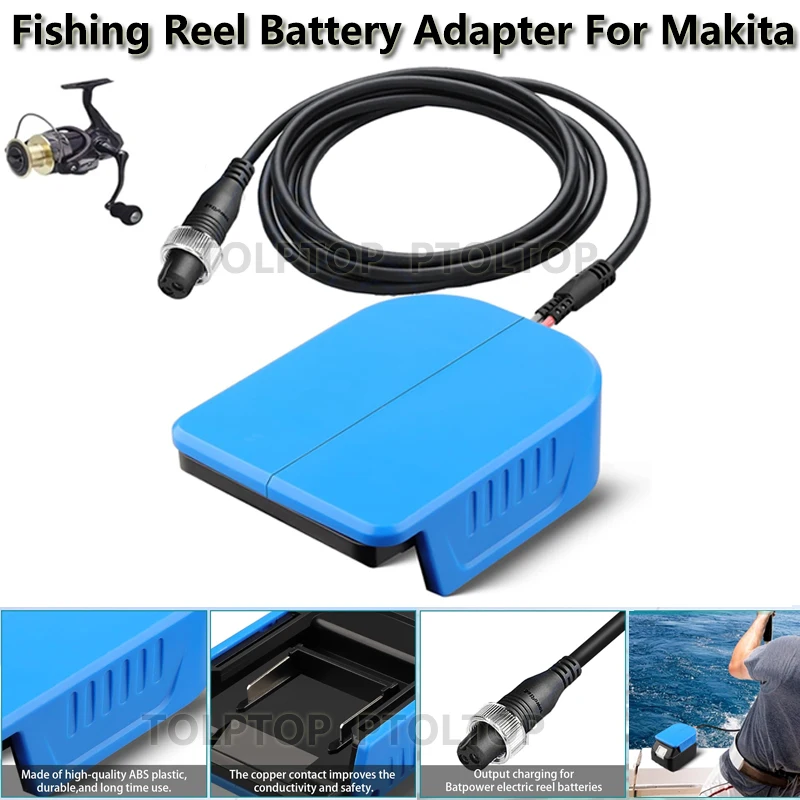 Under 750MJ 800MJ Above Electric Fishing Reel Battery Adapter for Makita 18V Battery Work for Daiwa/Shimano 14.4V Power Reels