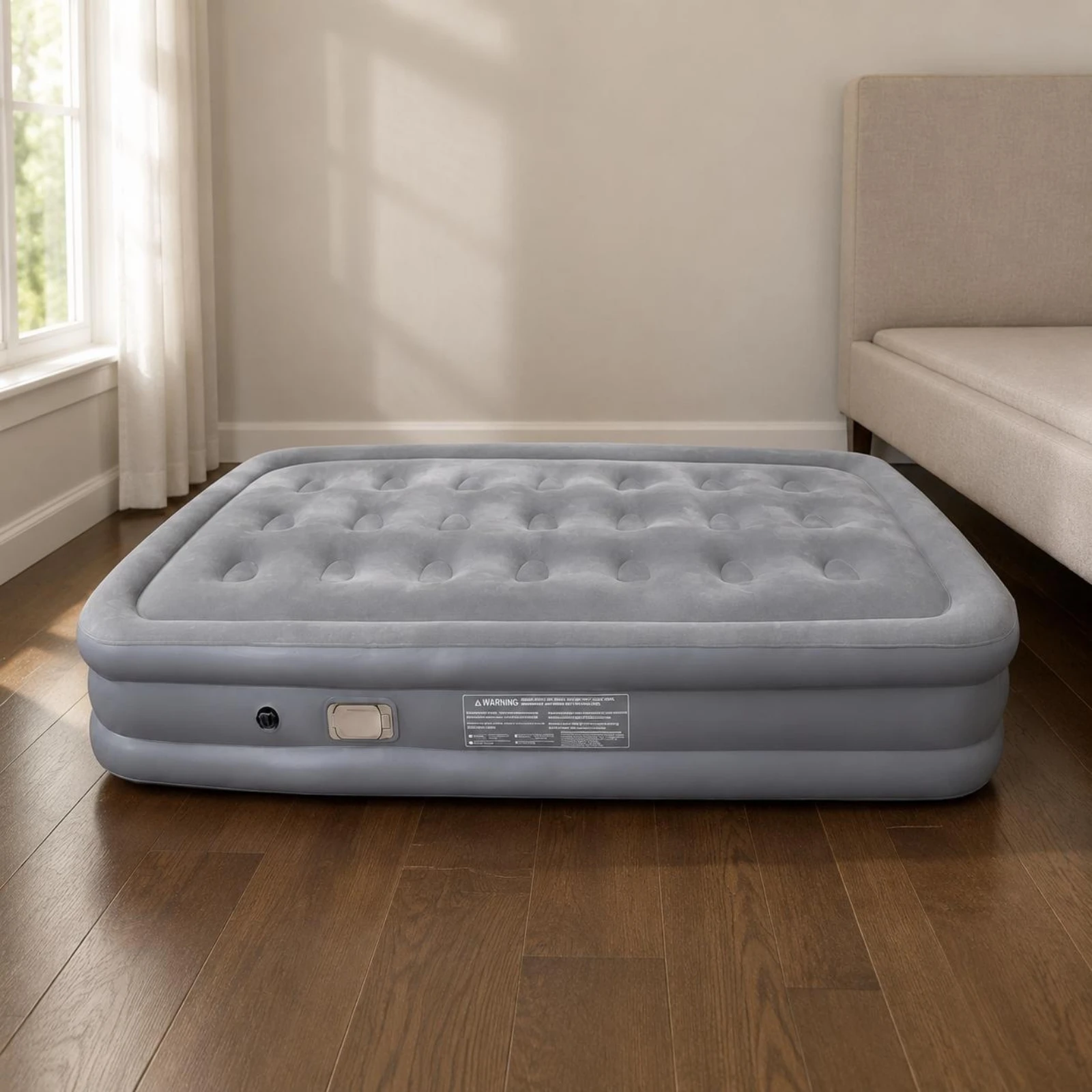 Portable Camping Air Mattress Built-in Pump Auto Inflate Bed Flocked Air Bed Sturdy Support Thick Inflatable Mattress Versatile - view 3