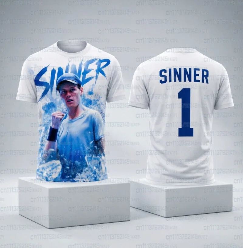 2026 New Arriavl Special Jannik Sinner No.1 Print Tennis Jersey for Men's T-shirt Summer Sports Tees Casual Tops FamilyMatching