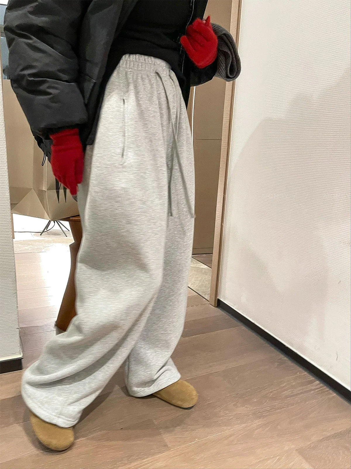 

Love Devil Fi ey Dstring Wide Leg Sweatpants Women's Loose Fce Casual Pants Autumn Winter New Sle Commute Sle