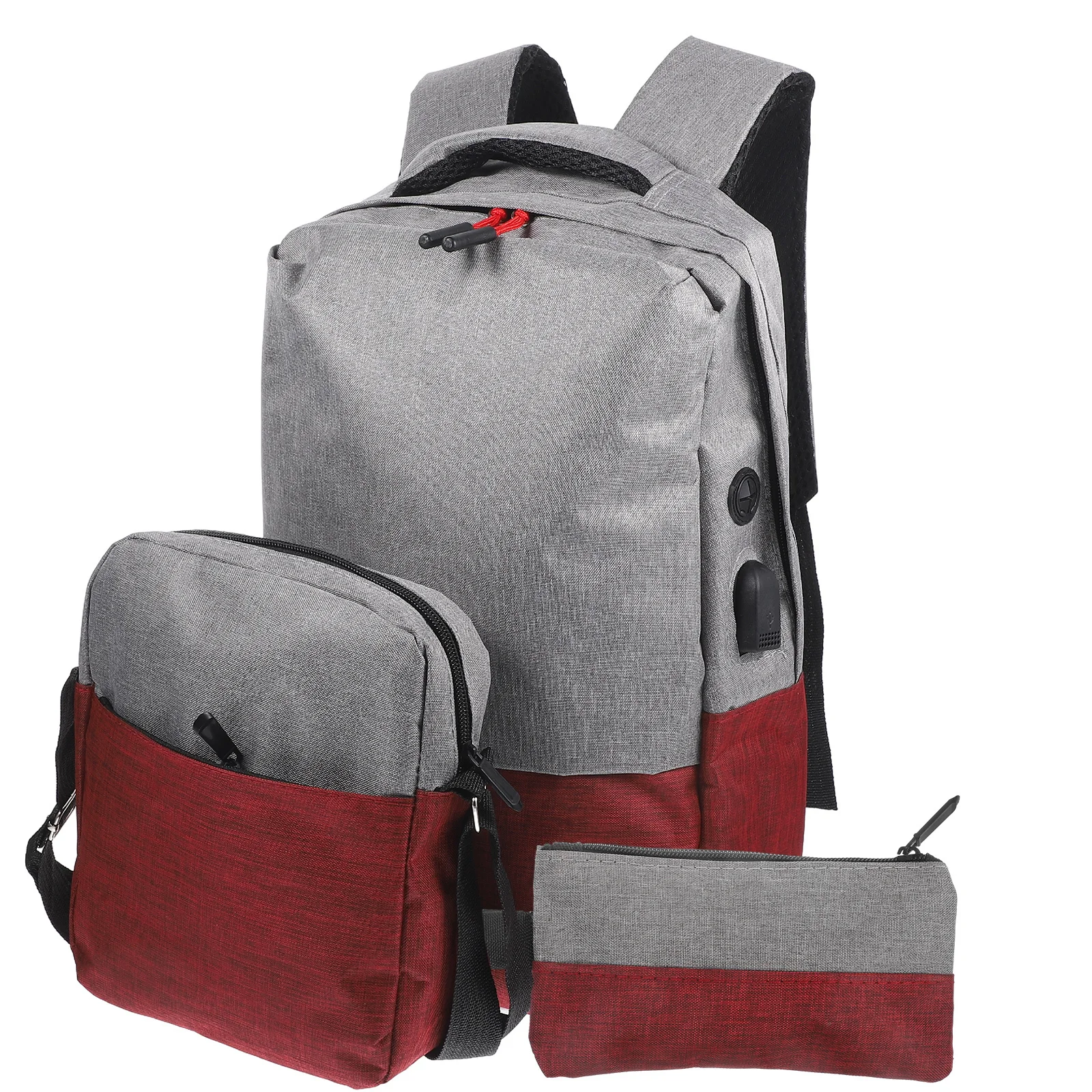 

2Pcs Backpack Lightweight Waterproof Commute College Bag High Quality Zipped Pockets Work Daily Use Fashion Unisex Shoulder