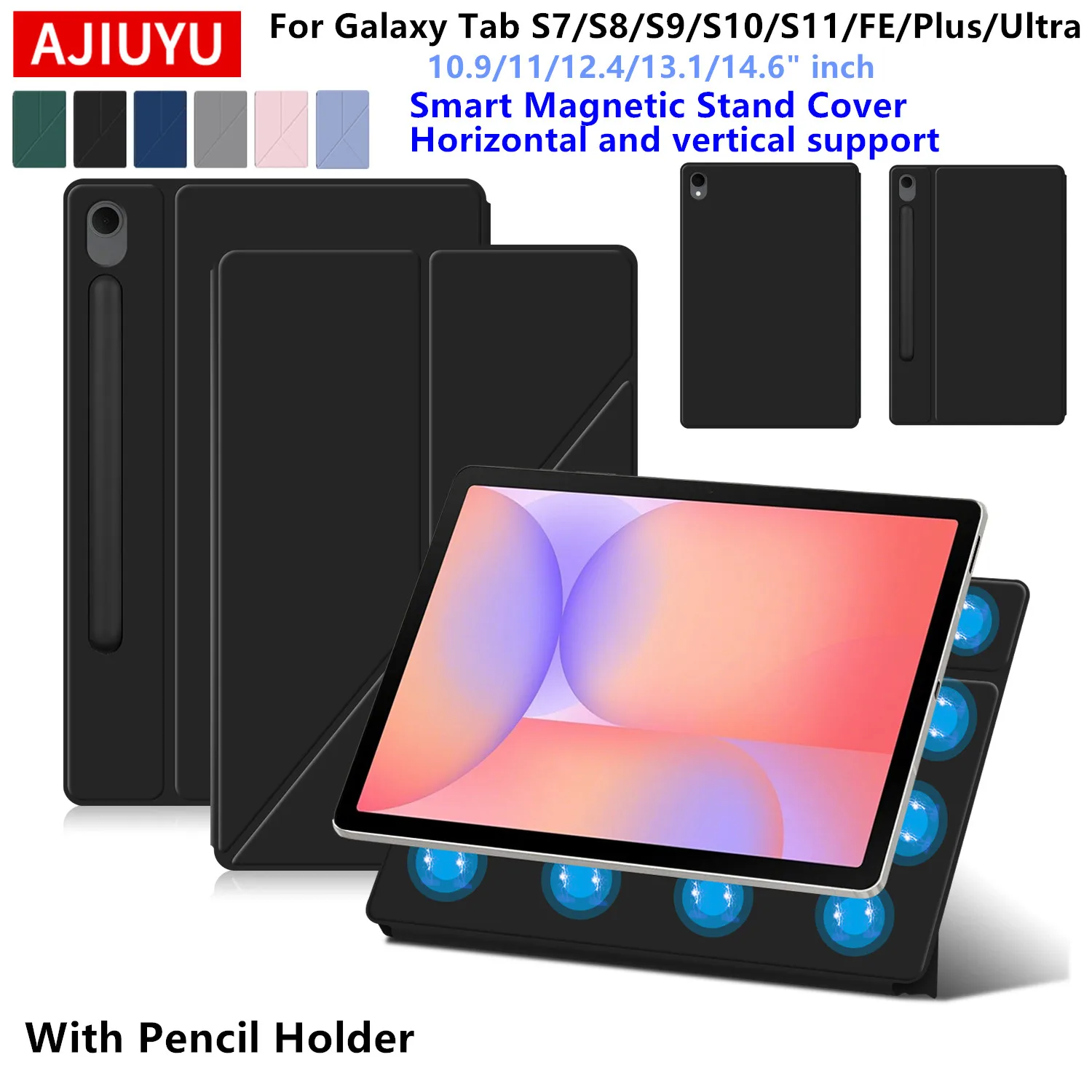 Magnetische Hülle für Samsung Galaxy Tab S10 Lite S9 FE 10.9 Tab S11 S7 S8 S9 S10 FE Plus Ultra 11 12.4 13.1 14.6 Zoll Smart Cover