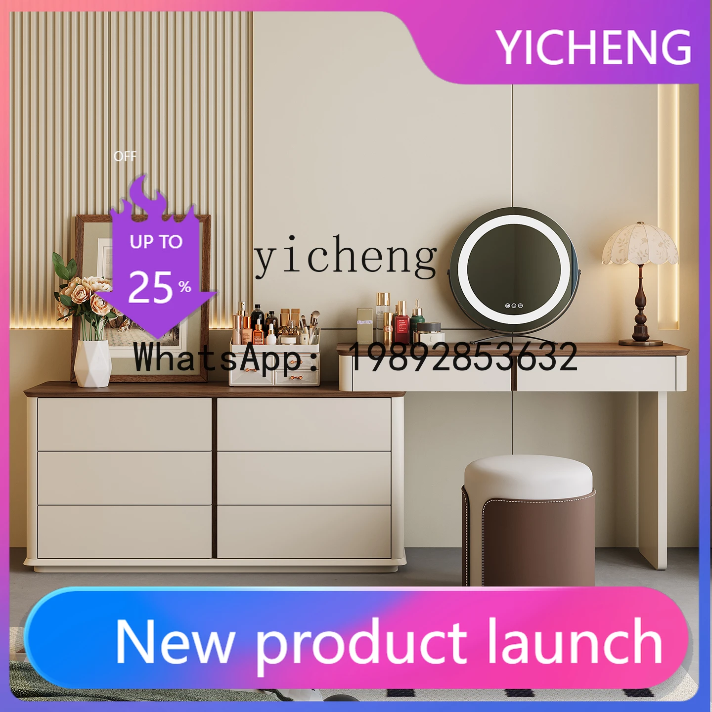 

X7 Dressing Table Storage Home Use Solid Wood Extendable Vintage Style Dressing Table Modern Minimalist