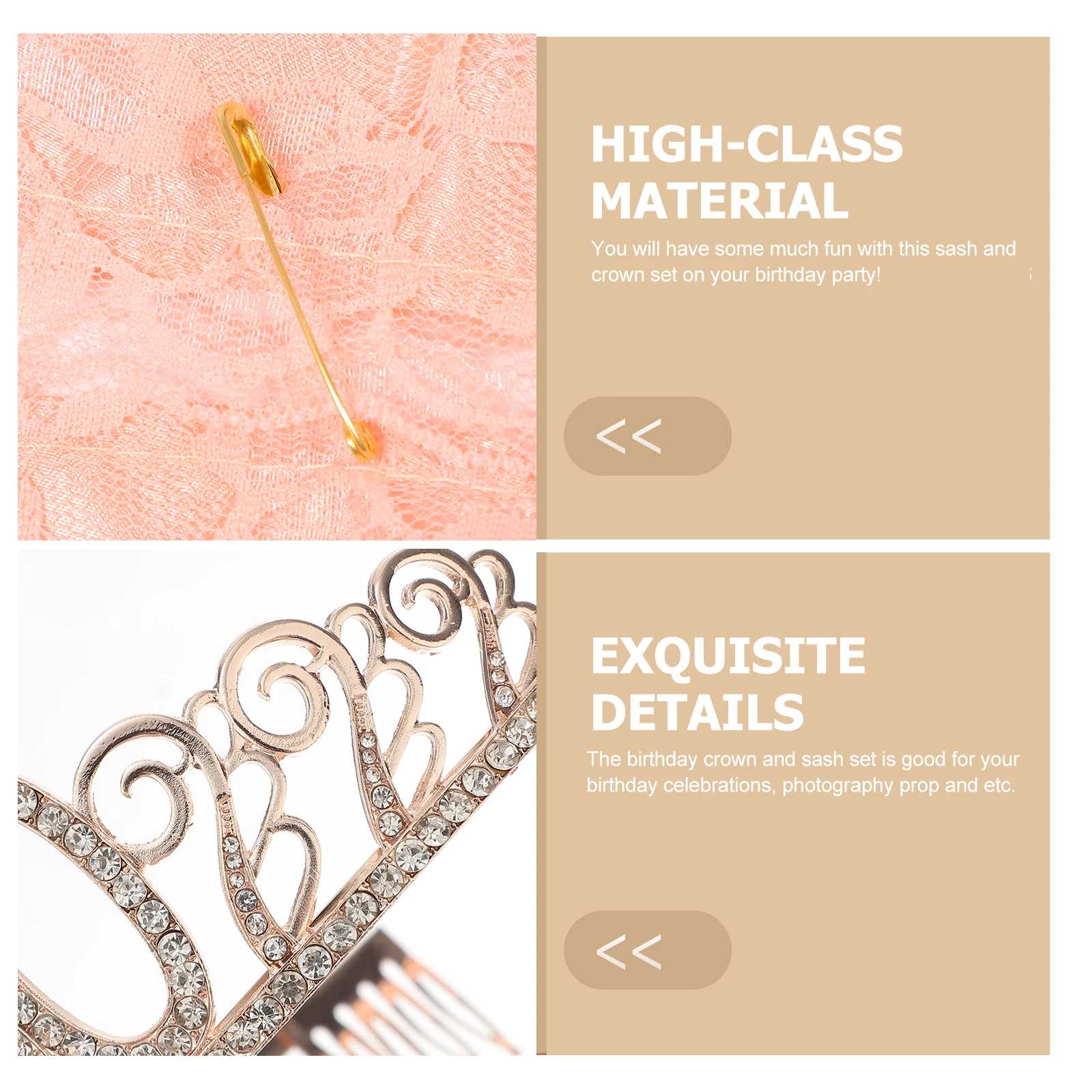 

1Set Birthday Sash and Tiara for Women 30th Elegant Crown Party Celebration Accessory Set Birthday Tiara for Women