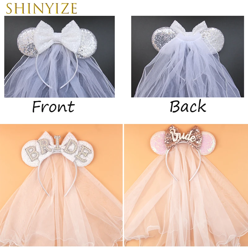 

Fashion White Bridal Bow Veil Wedding Headband Girls Bachelorette Party Decoration Headwear Women wedding Outdoor Travel Gift