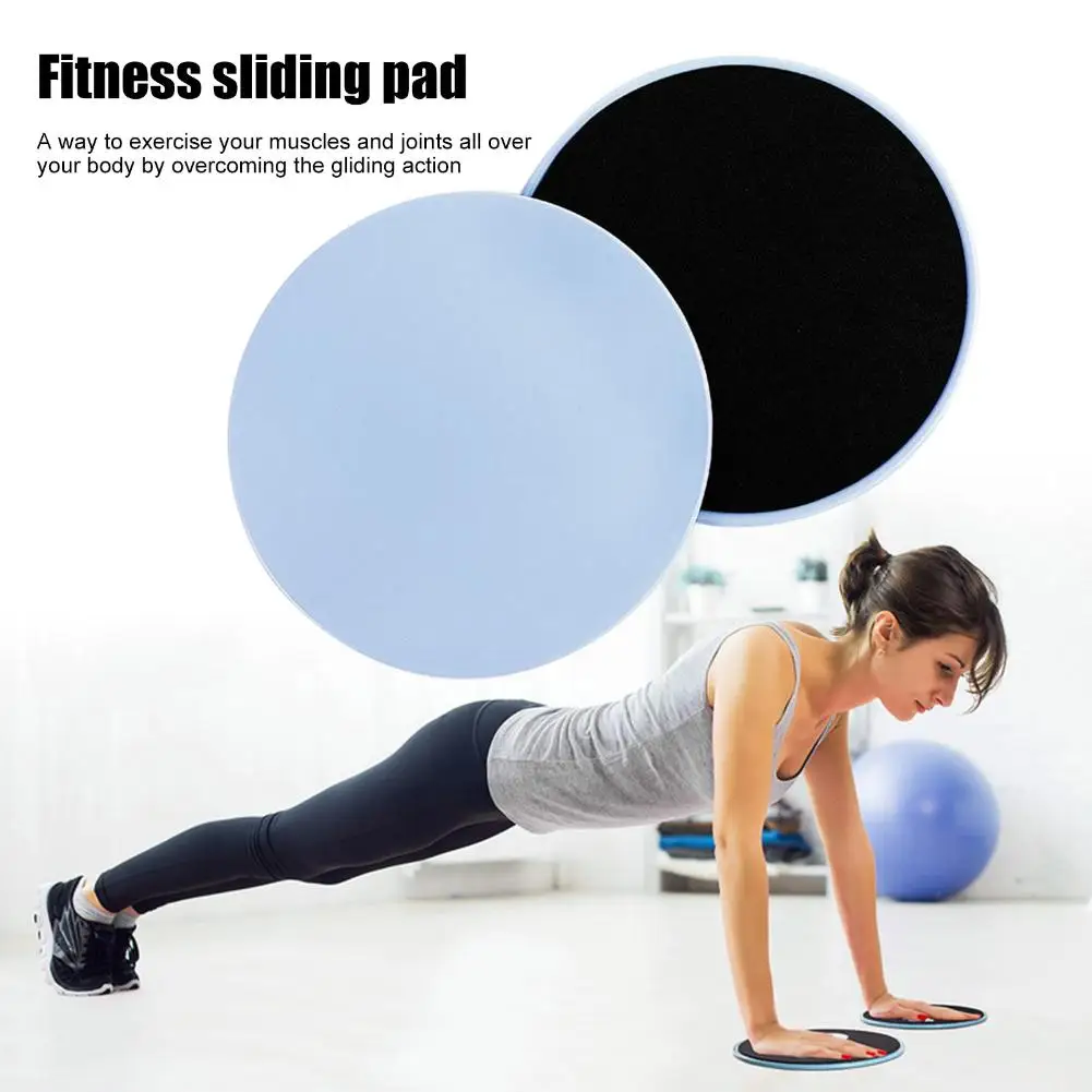 2pcs Gliding Discs Exercise Abdominal Muscle Training Sliding Plate (Blue)