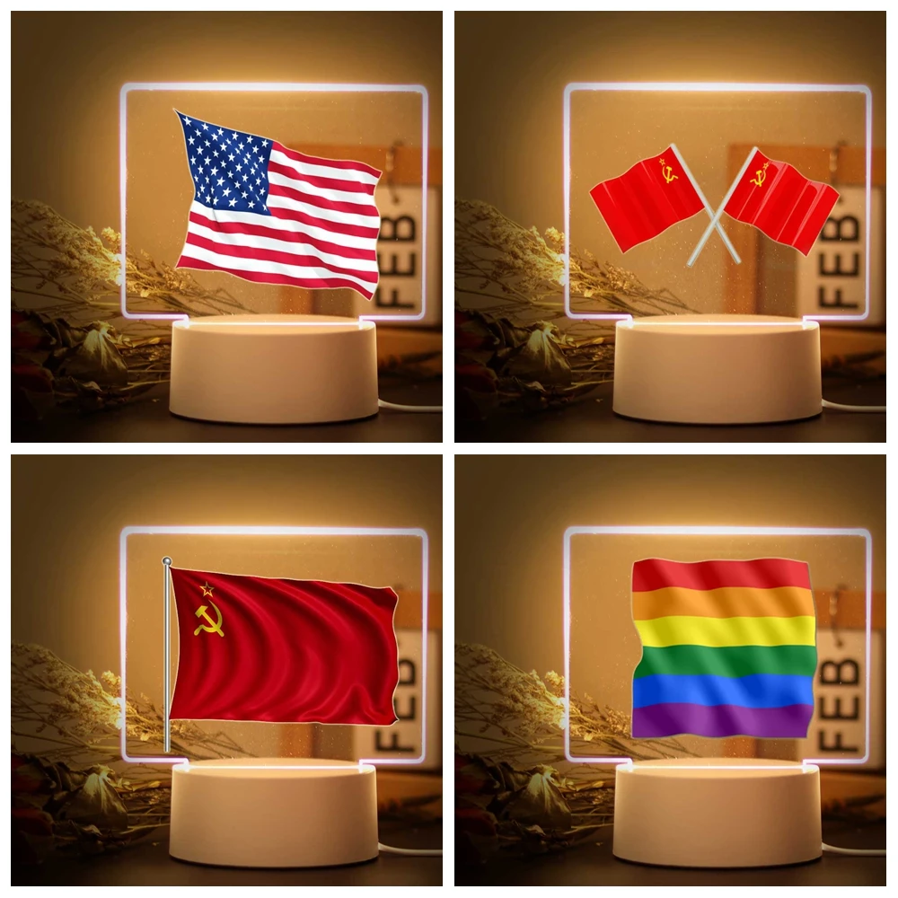 

1 pc hot flag 3D Night Light Kids Toy Bedroom Manga Anime Figure Night Lights Children Gift