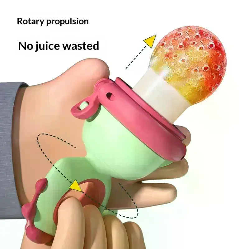 

Dinosaur Rotate Push-Type Baby Fruit Feeder Silicone Fresh Food Feeder Kids Feeding Tool