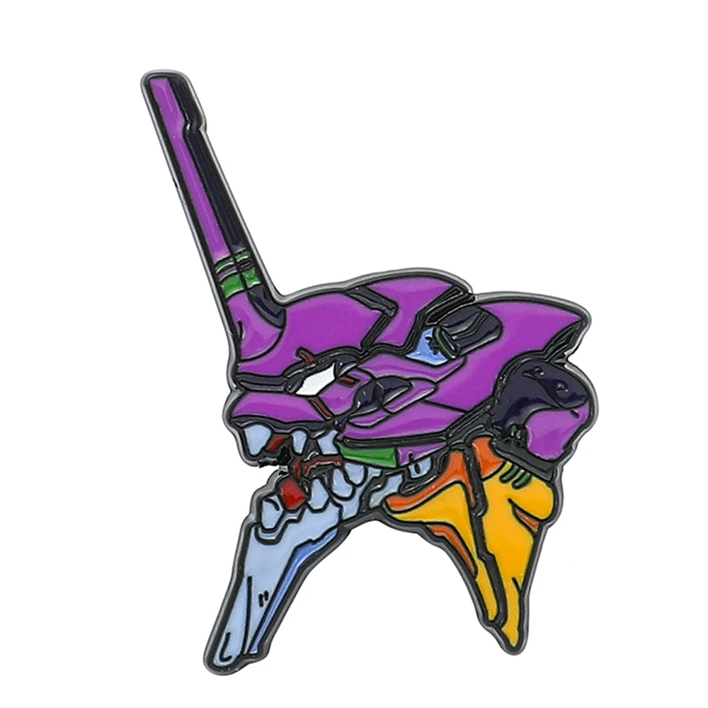 NEON GENESIS EVANGELION EVA 01 Mecha Brooch Japanese Anime Enamel Pin Clothing Hat Accessories Fans Classic Collection