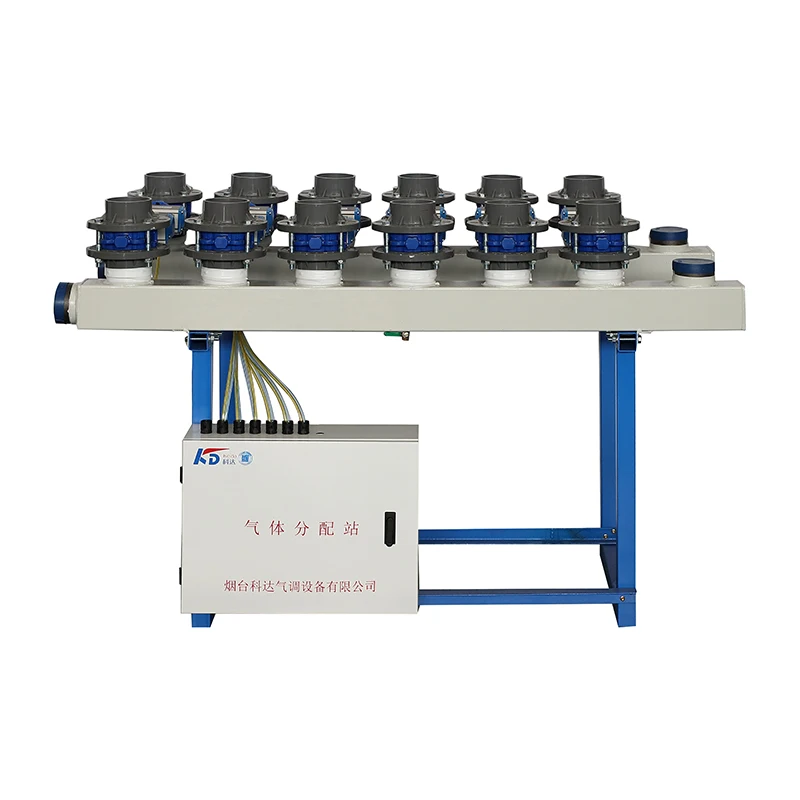 Multi-warehouse gas distribution station: Automatic control of gas distribution for fruit and vegetable storage