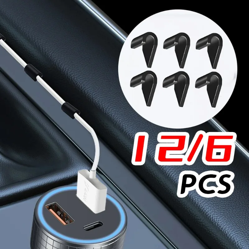 

Black Mini Car Wire Clip Holder Tidy Cable Management Organizer Self Adhesive Dashboard Cord Fixer Vehicle Interior Accessories