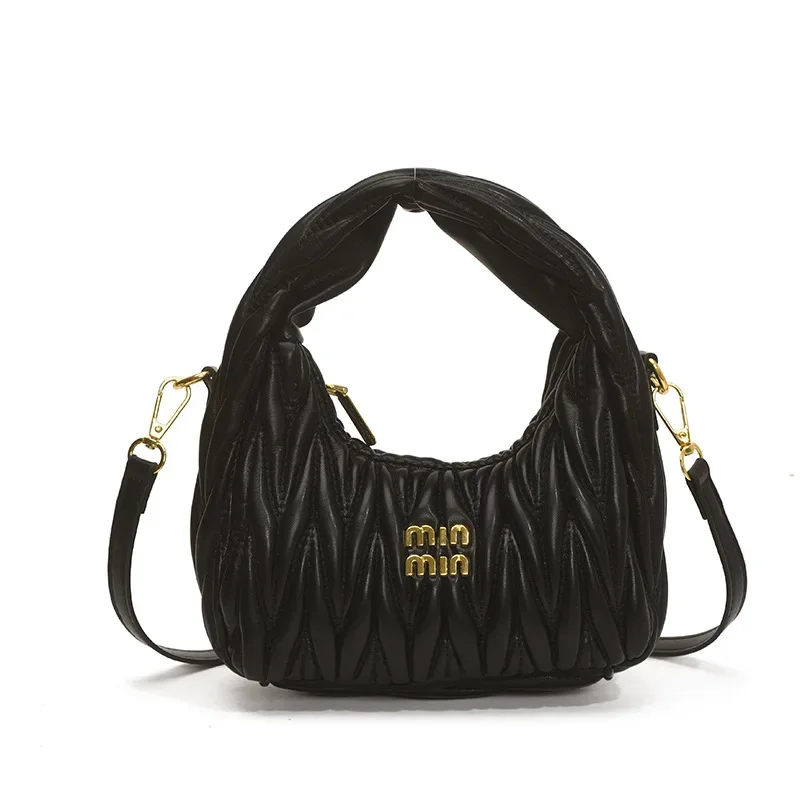 

2025 Leather Crescent Bag Lightweight Adjustable Strap, Wrinkled Crossbody Purse for Women Beach Travel Commute Essentials​​