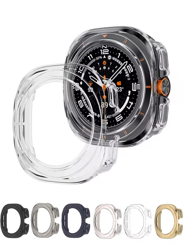 Capa Protetora para Samsung Galaxy Watch Ultra 47mm - Smartwatch com Protetor de Tela, Bumper Rígido de PC e Moldura Protetora