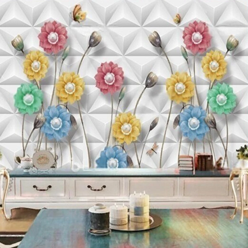 

MU9175 Современный простой и теплый 3D цветочный телевизор для гостиной, дивана, украшения дома, фоновая стена